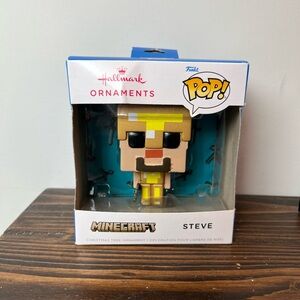 Minecraft Steve Hallmark Funko Pop Gold Armor Ornament 2022 Holiday Christmas